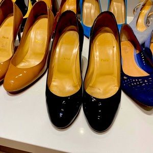 Christian Louboutin, black patent, 39.5